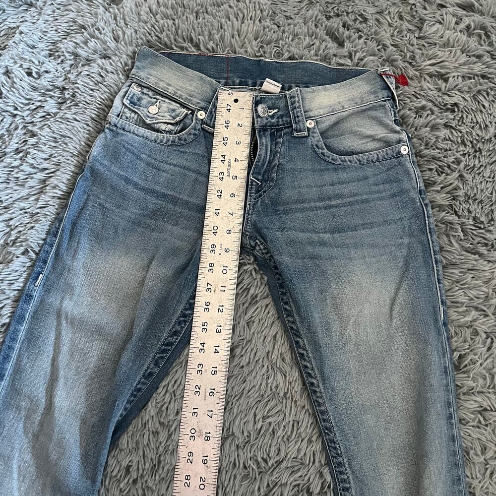 True Religion Straight Flap Roll Blue Jeans Denim Womens 28 - Picture 5 of 8